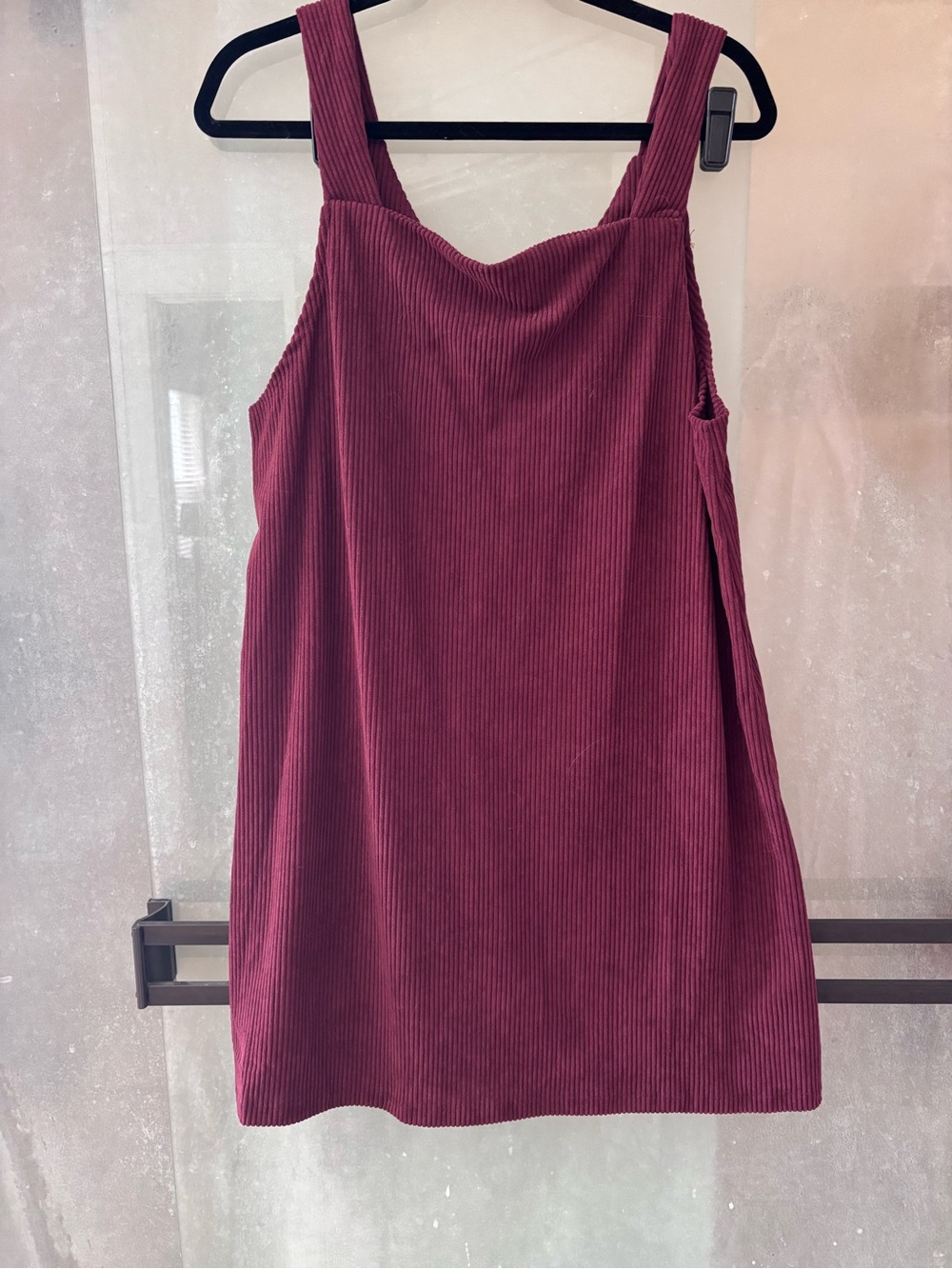 Corduroy Pinafore Dress in Wine